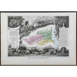Gravure de 1869 - Département des Pyrénées orientales - 1
