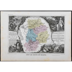 Gravure de 1869 - Département de Seine-et-Marne - 1