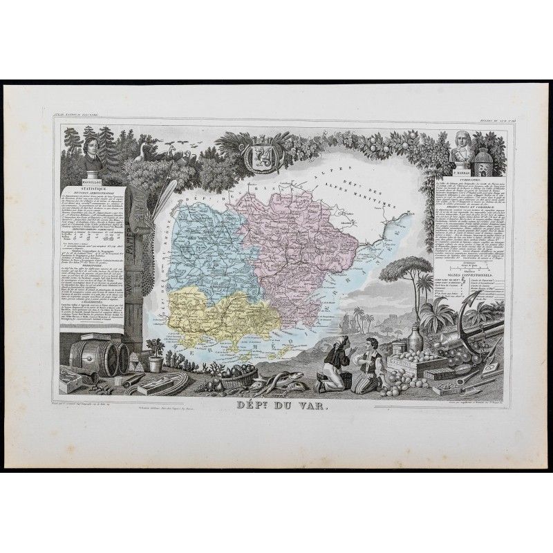 Gravure de 1869 - Département du Var - 1