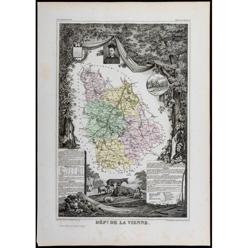 Gravure de 1869 - Département de la Vienne - 1