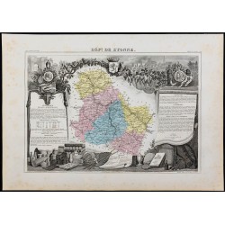 Gravure de 1869 - Département de l'Yonne - 1