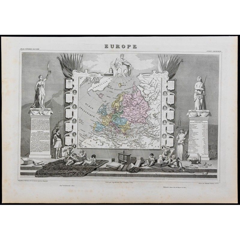 Gravure de 1869 - Europe - 1