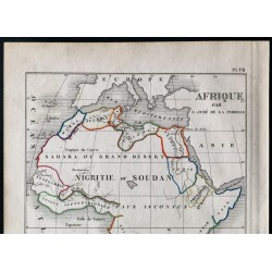 Gravure de 1850 - Carte d'Afrique - 2