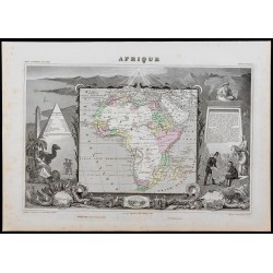Gravure de 1869 - carte de l'Afrique - 1
