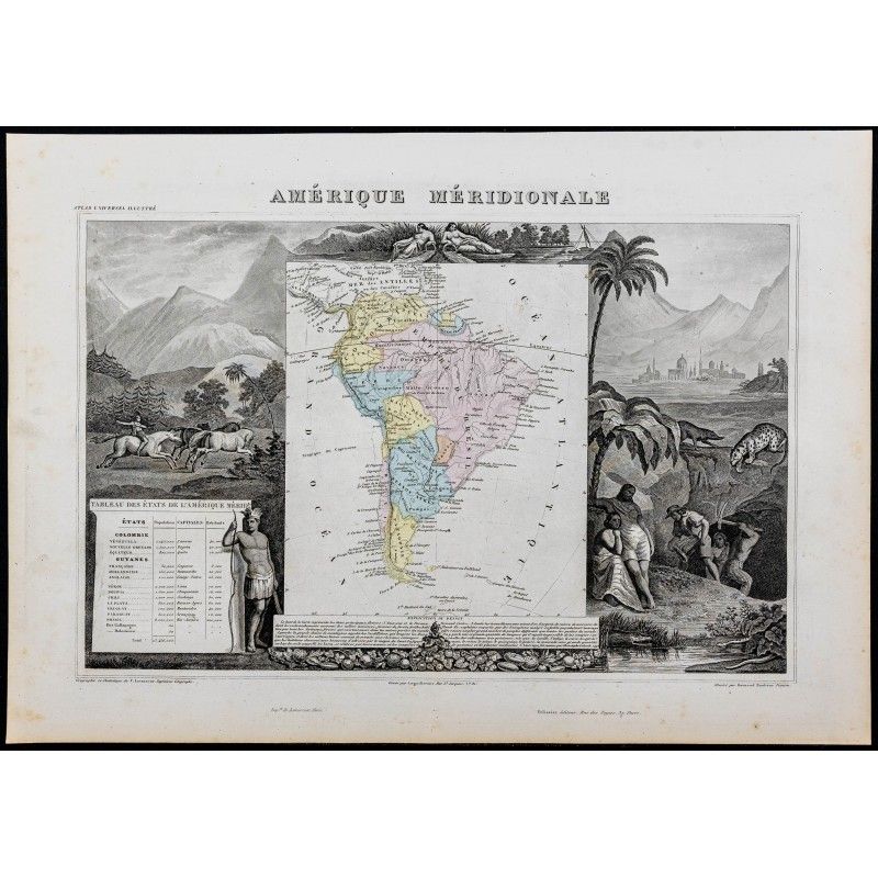Gravure de 1869 - Amérique du sud - 1