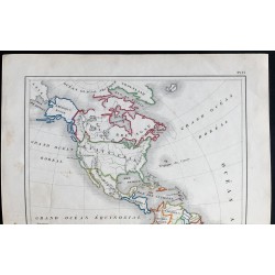 Gravure de 1850 - Carte de l'Amérique - 2