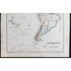 Gravure de 1850 - Carte de l'Amérique - 3