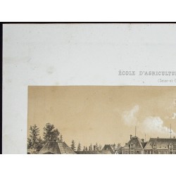 Gravure de 1873 - École d'agriculture de Grignon - 2