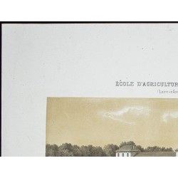 Gravure de 1873 - École d'agriculture de Grandjouan - 2