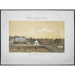 Gravure de 1873 - Vacherie nationale de Corbon - 1