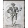 Gravure de 1791 -  Homme en armure - 1