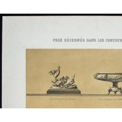 Gravure de 1873 - Prix décernés dans les concours d'animaux de boucherie - 2