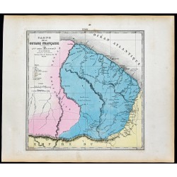 Gravure de 1877 - Carte de la Guyane française - 1
