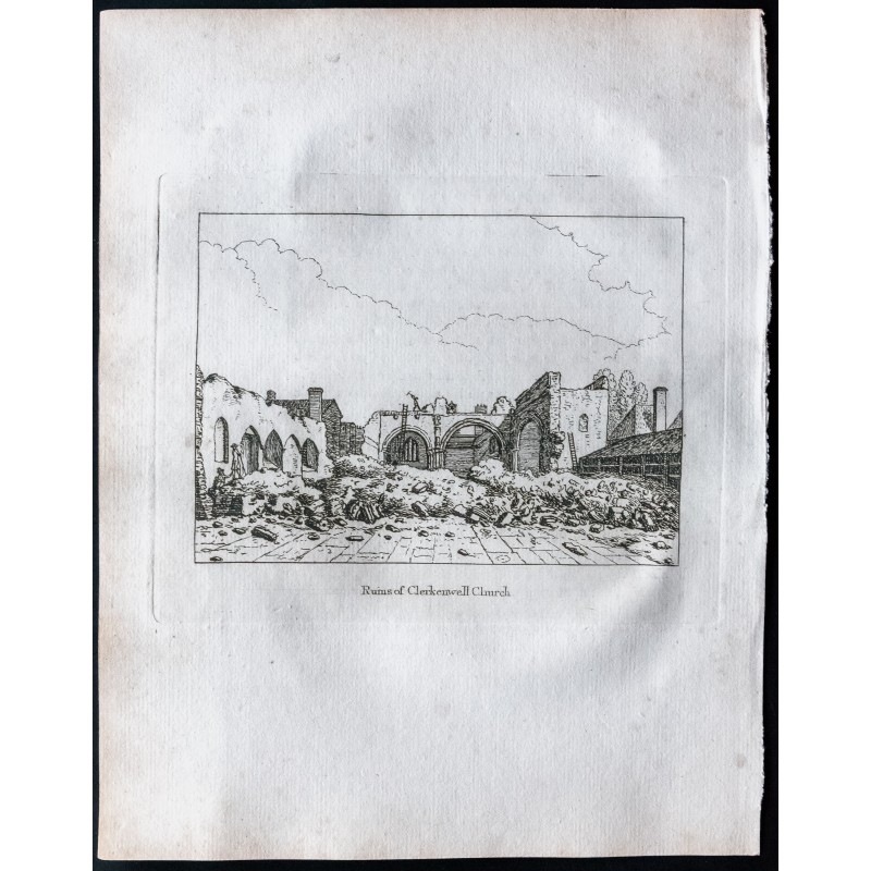 Gravure de 1791 - Clerkenwell Church à Londres - 1