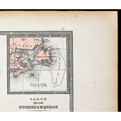 Gravure de 1877 - Carte de Saint-Pierre-et-Miquelon - 3