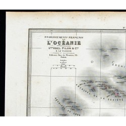 Gravure de 1877 - Carte de la Polynésie française - 2