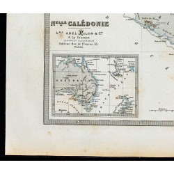 Gravure de 1877 - Carte de Nouvelle Calédonie - 4