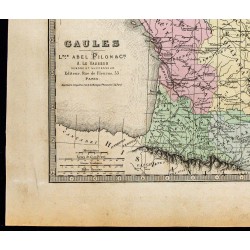 Gravure de 1877 - Carte des Gaules - 4