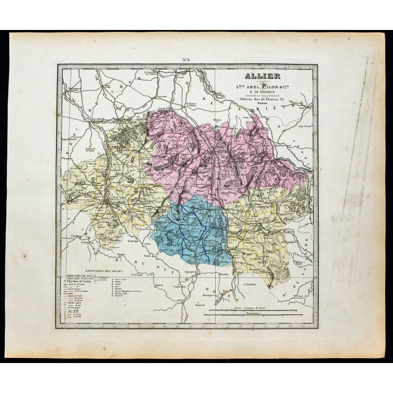 Gravure de 1877 - Département de l'Allier - 1