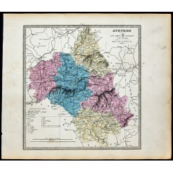 Gravure de 1877 - Département de l'Aveyron - 1