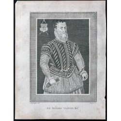 Gravure de 1791 - Portrait de Sir Richard Clough - 1