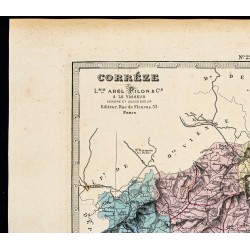 Gravure de 1877 - Département de la Corrèze - 2