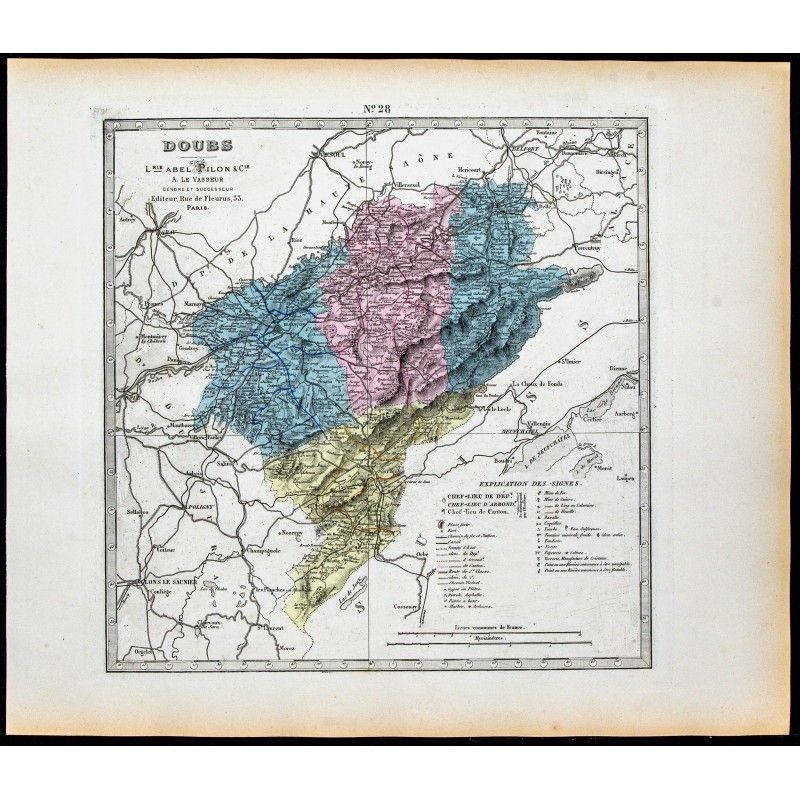 Gravure de 1877 - Département du Doubs - 1