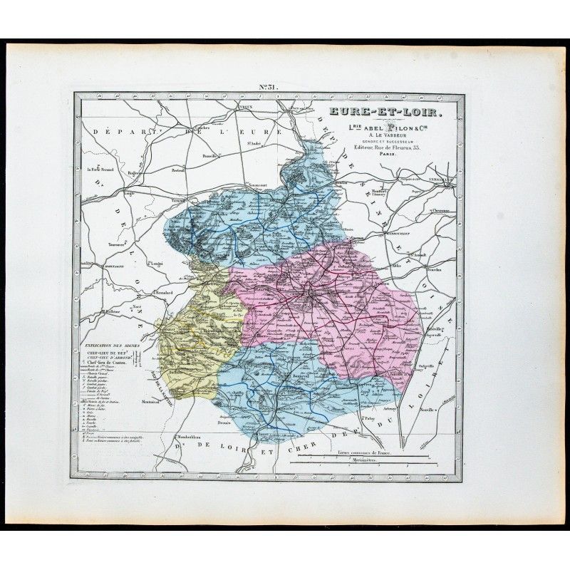 Gravure de 1877 - Département de l'Eure et Loir - 1