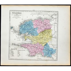 Gravure de 1877 - Département du Finistère - 1