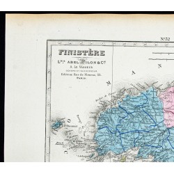 Gravure de 1877 - Département du Finistère - 2