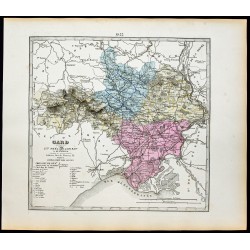 Gravure de 1877 - Département du Gard - 1