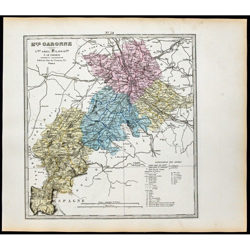 Gravure de 1877 - Département de la Haute-Garonne - 1