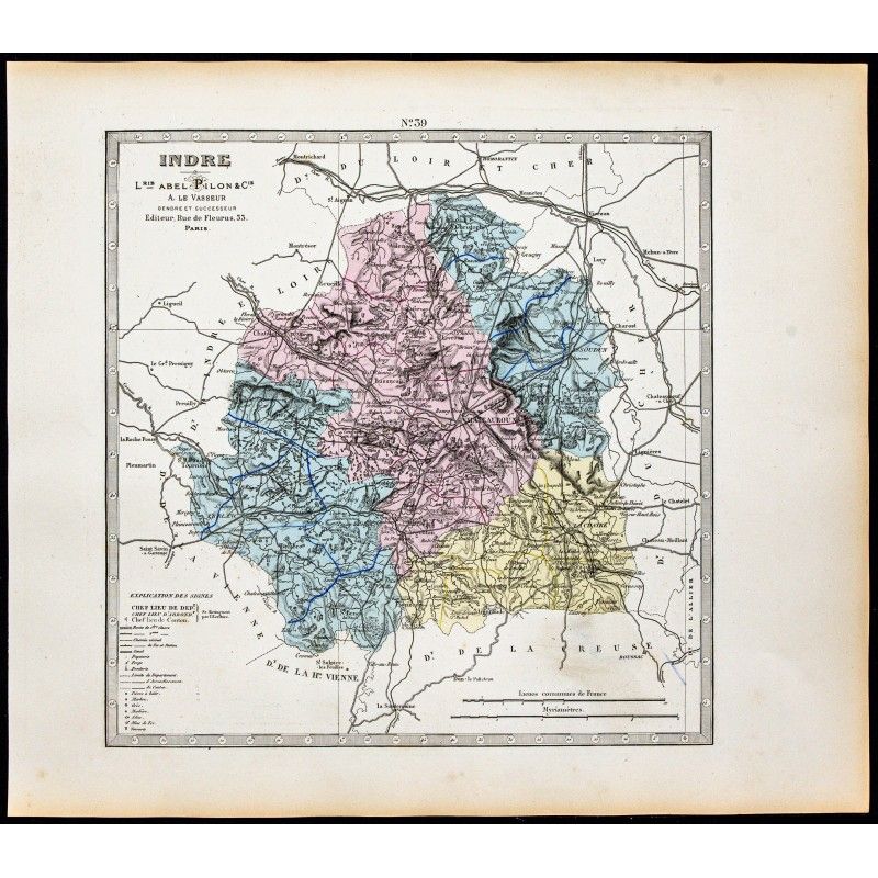 Gravure de 1877 - Département de l'Indre - 1