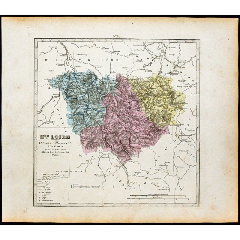 Gravure de 1877 - Département de la Haute-Loire - 1