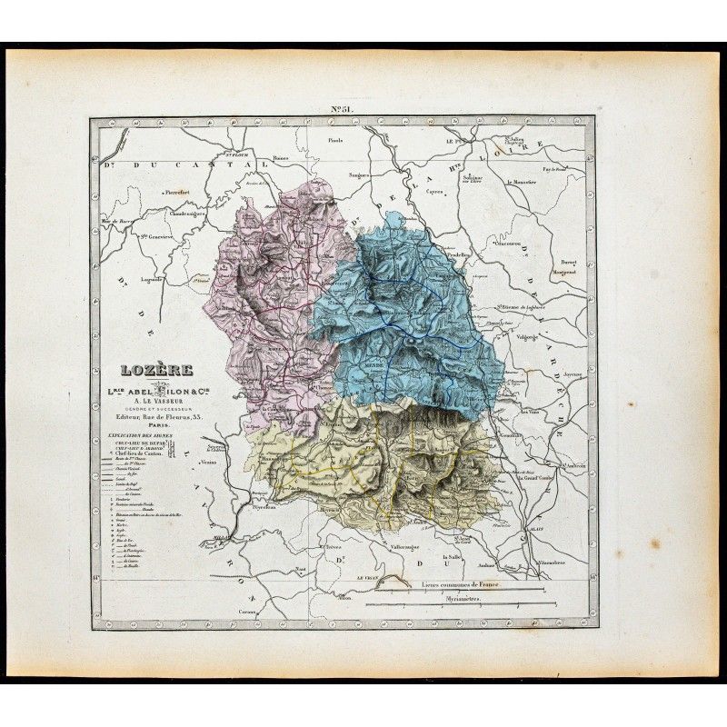 Gravure de 1877 - Département de Lozère - 1