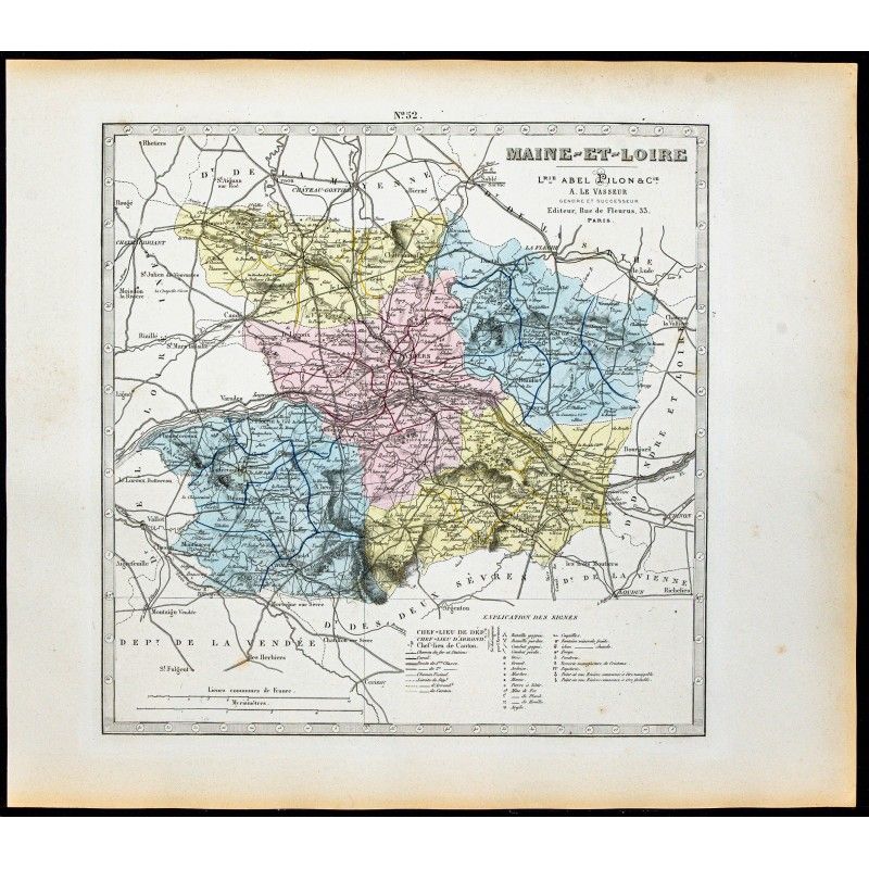 Gravure de 1877 - Département de Maine et Loire - 1