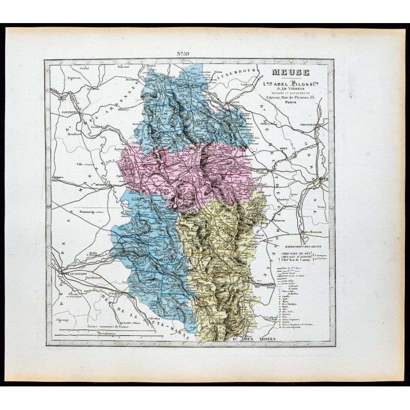 Gravure de 1877 - Département de la Meuse - 1