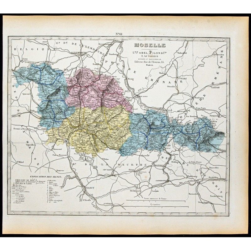 Gravure de 1877 - Département de la Moselle - 1