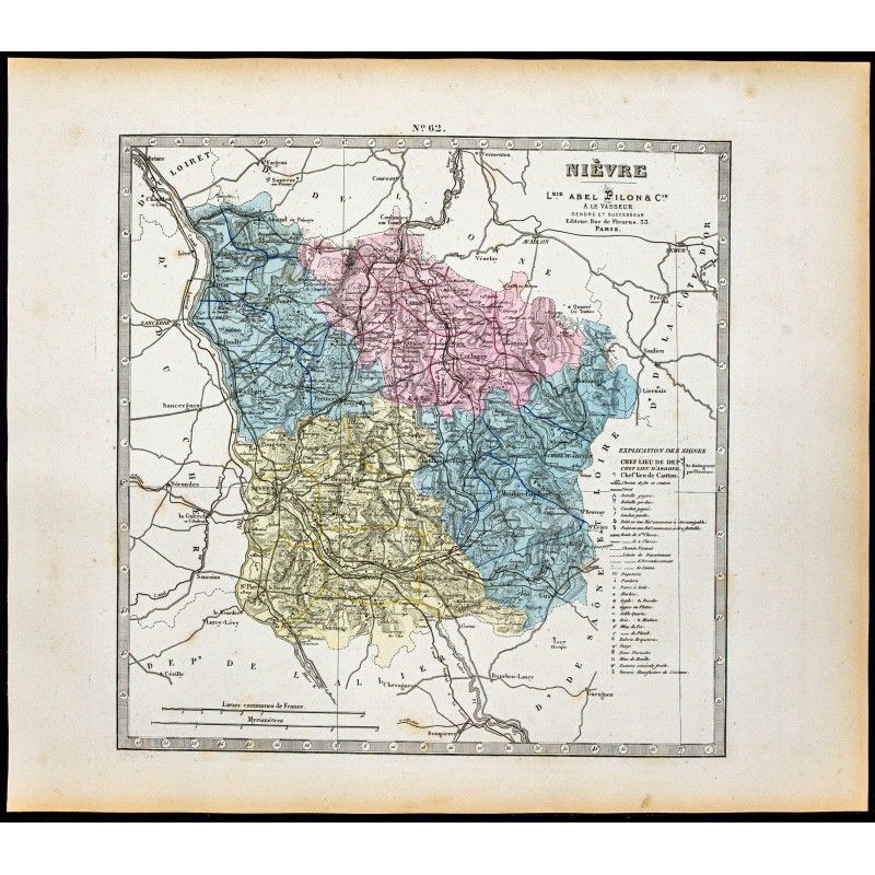 Gravure de 1877 - Département de la Nièvre - 1
