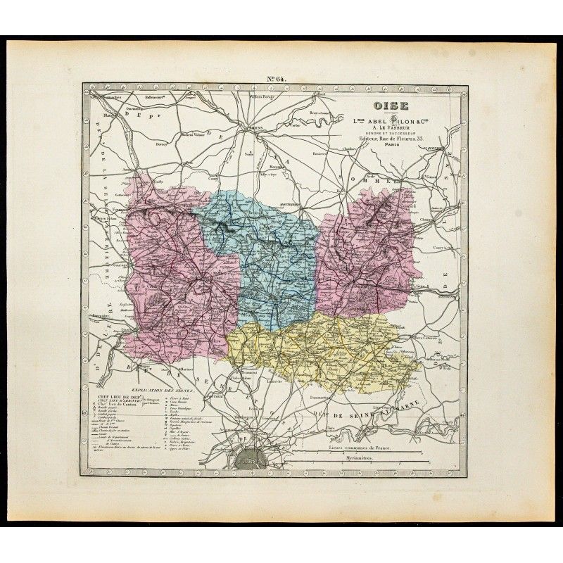 Gravure de 1877 - Département de l'Oise - 1