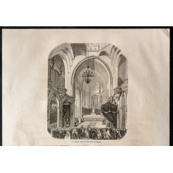 Gravure de 1860 - Avignon - Cathédrale et cortège impérial - 2