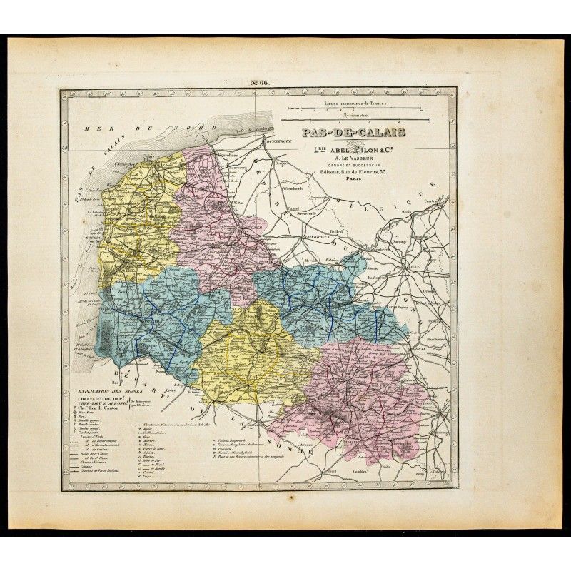 Gravure de 1877 - Département du Pas de Calais - 1