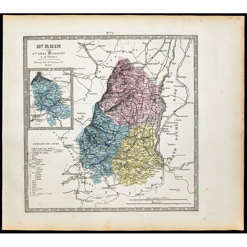 Gravure de 1877 - Département du Haut Rhin - 1