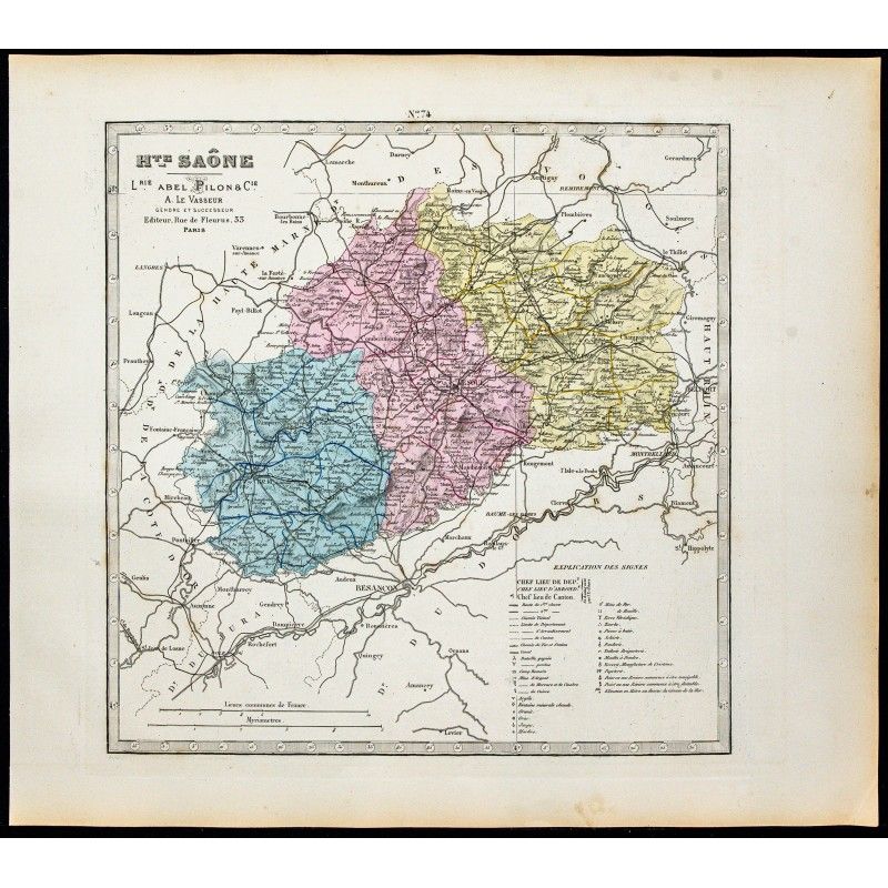 Gravure de 1877 - Département de la Haute-Saône - 1