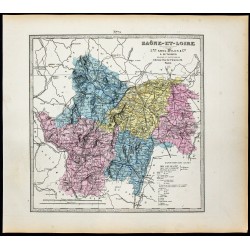 Gravure de 1877 - Département de la Saône-et-Loire - 1