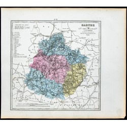 Gravure de 1877 - Département de la Sarthe - 1