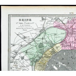 Gravure de 1877 - Département de la Seine (Paris) - 2
