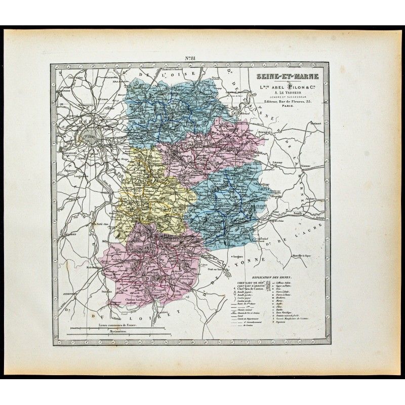 Gravure de 1877 - Département de Seine-et-Marne - 1