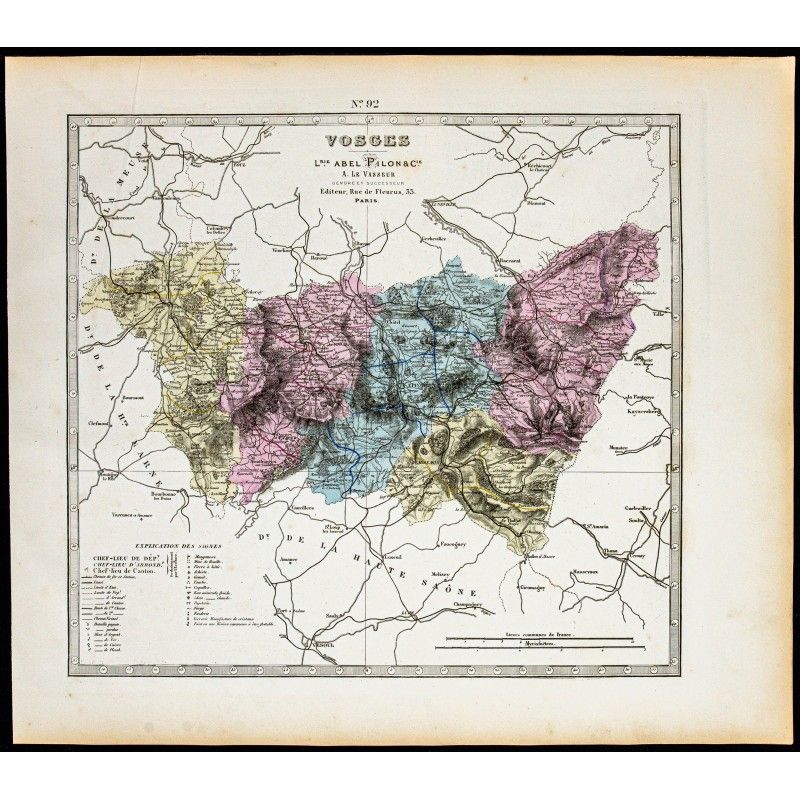 Gravure de 1877 - Département des Vosges - 1