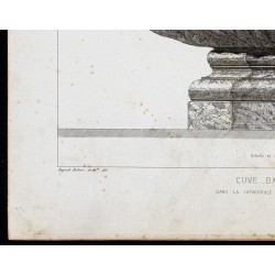 Gravure de 1865 - Cuve baptismale - 4
